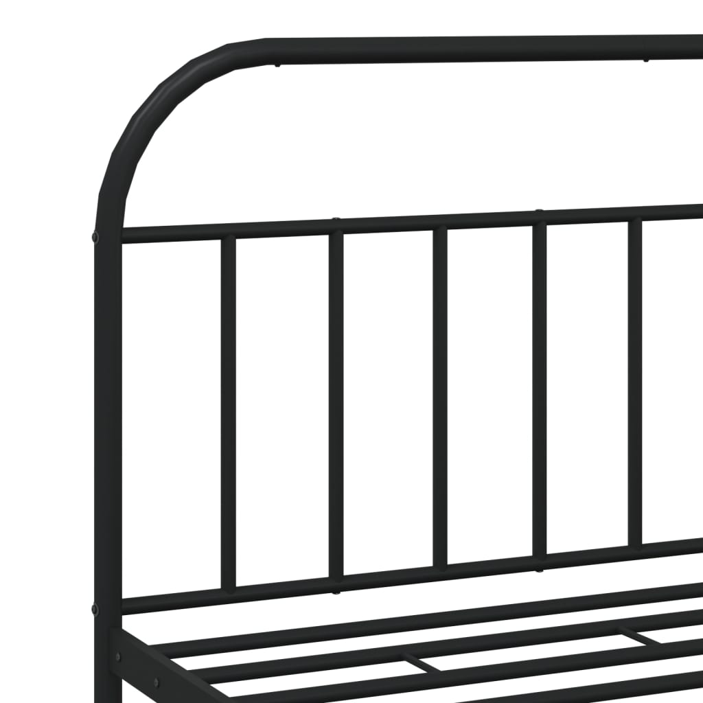 Sengeramme i metall med sengegavl svart 180x200 cm