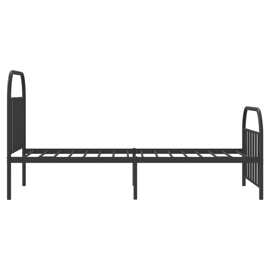 Sengeramme i metall med hode- og fotgavl svart 107x203 cm