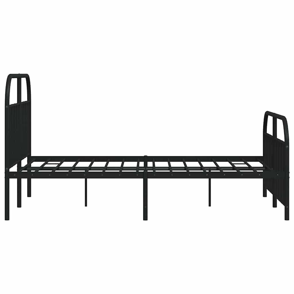 Sengeramme i metall med hode- og fotgavl svart 135x190 cm