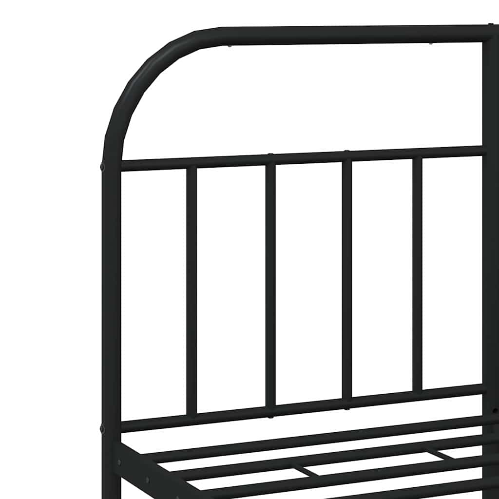 Sengeramme i metall med hode- og fotgavl svart 135x190 cm