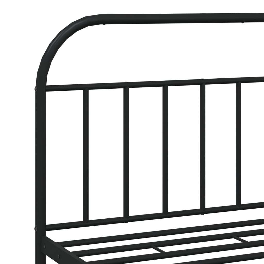 Sengeramme i metall uten madrass med fotgavl svart 160x200 cm
