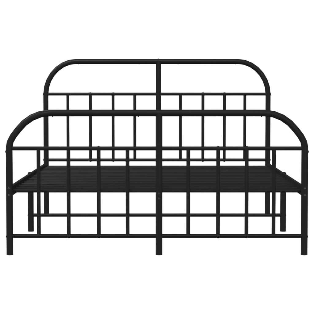 Sengeramme i metall uten madrass med fotgavl svart 180x200 cm