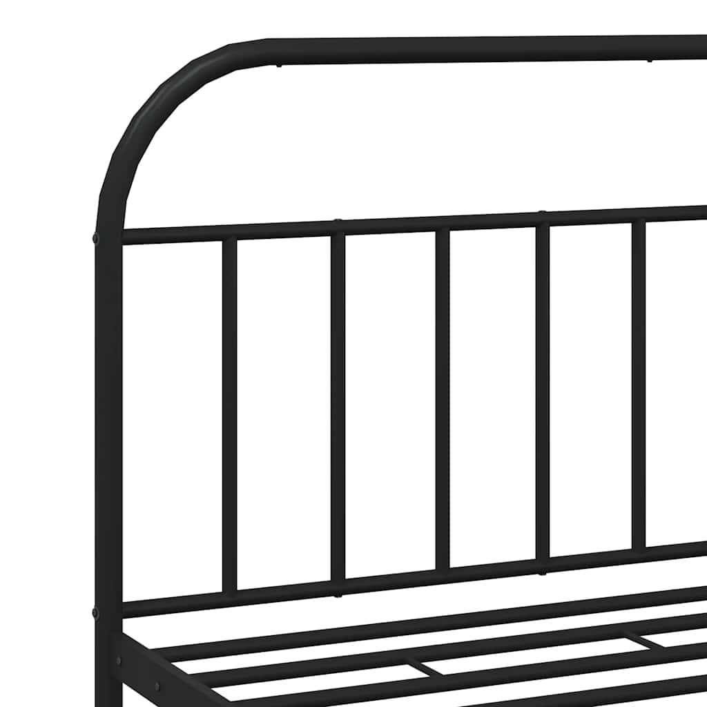 Sengeramme i metall med hode- og fotgavl svart 183x213 cm vidaXL