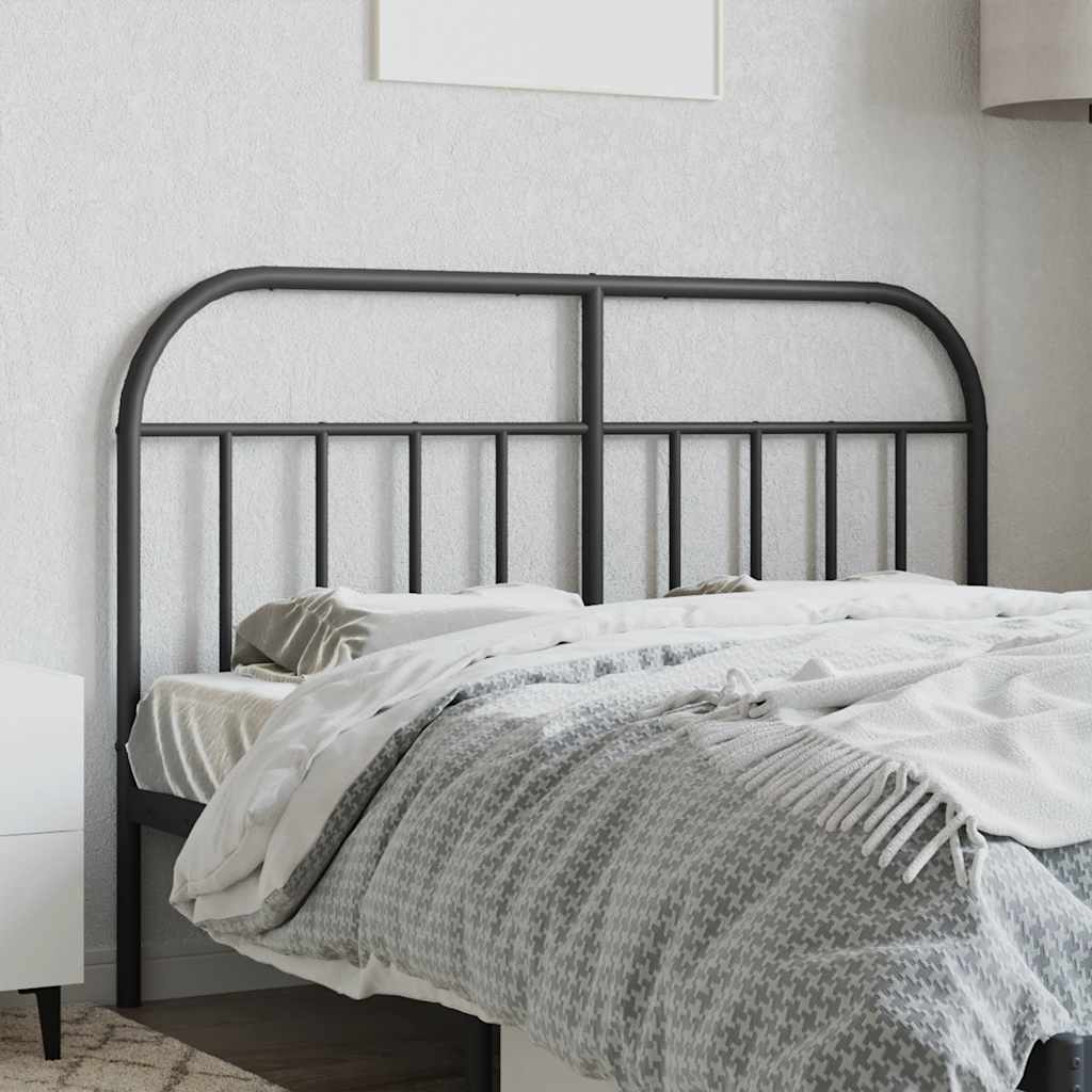 Utskiftbar sengegavl i metall svart 140 cm vidaXL