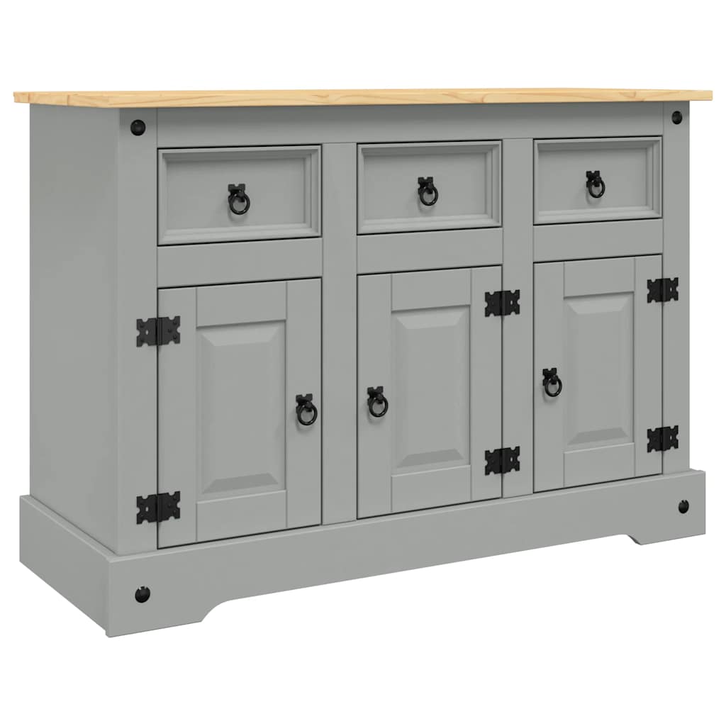 Bokhylle Corona grå 112x43x78 cm heltre meksikansk furu vidaXL