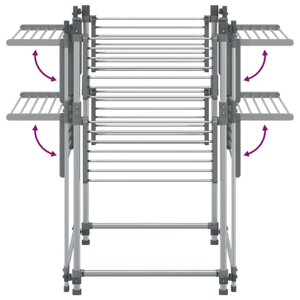 Tørkestativ 107x107x120 cm aluminium