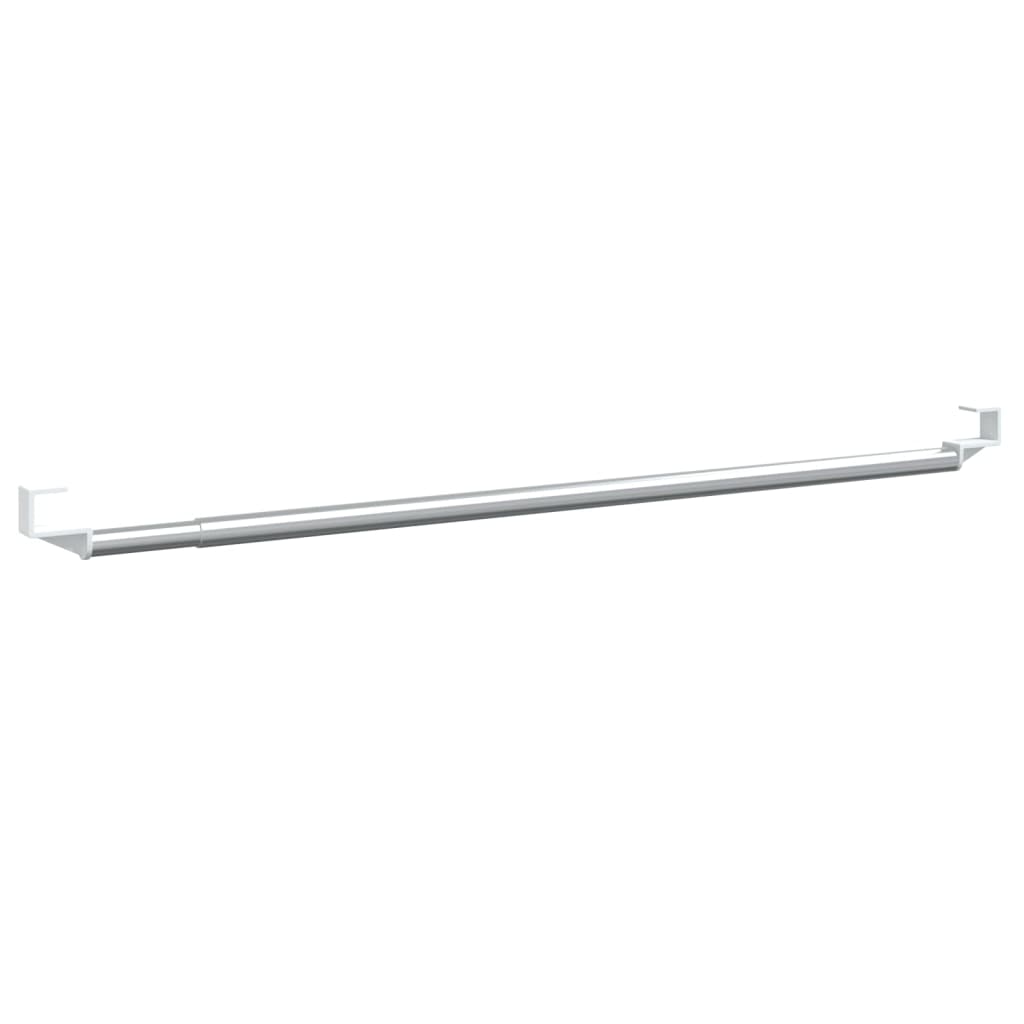 Gardinstenger 2 stk hvit og sølv 60-105 cm aluminium