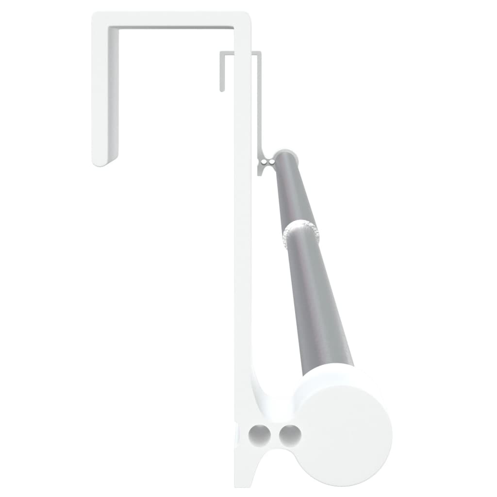 Gardinstenger 2 stk hvit og sølv 40-60 cm aluminium