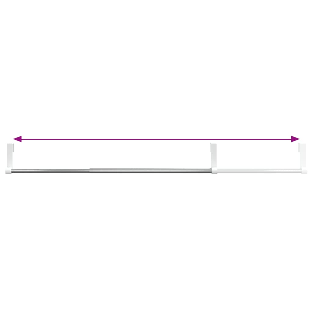 Gardinstenger 2 stk hvit og sølv 40-60 cm aluminium