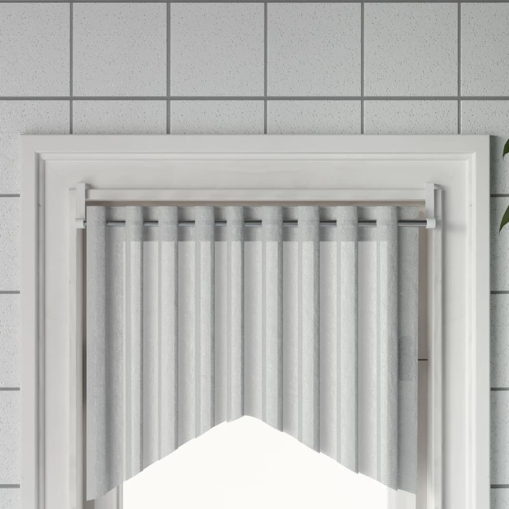Gardinstenger 2 stk hvit og sølv 40-60 cm aluminium