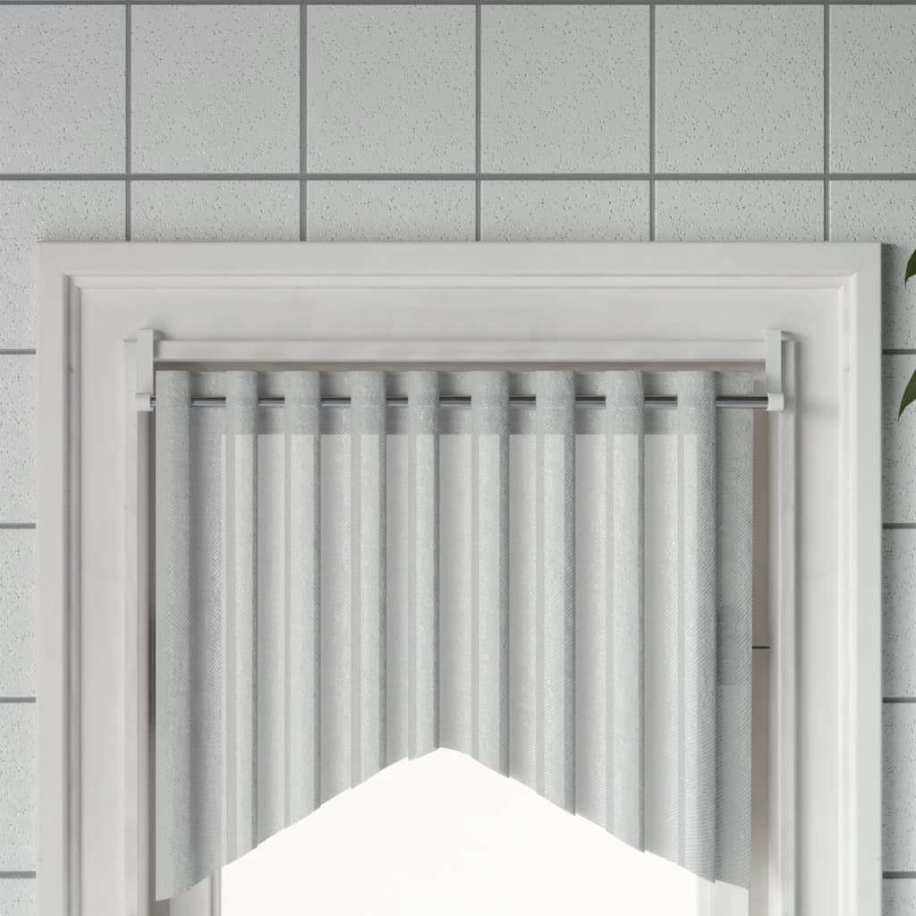 Gardinstenger 2 stk hvit og sølv 60-105 cm aluminium