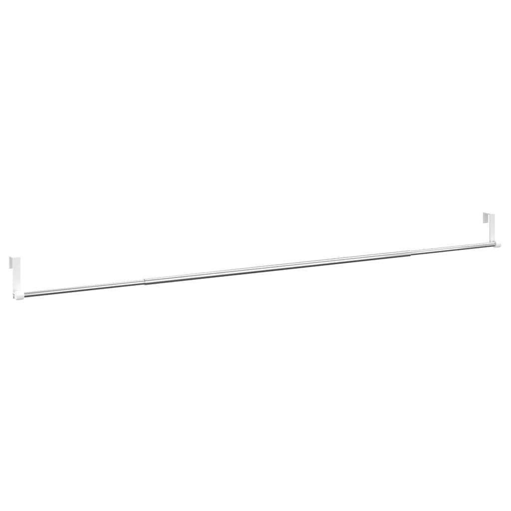 Gardinstenger 2 stk hvit og sølv 90-135 cm aluminium