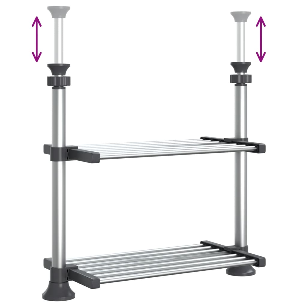 Kjøkkenhylle 50x25x(50-70) cm aluminium