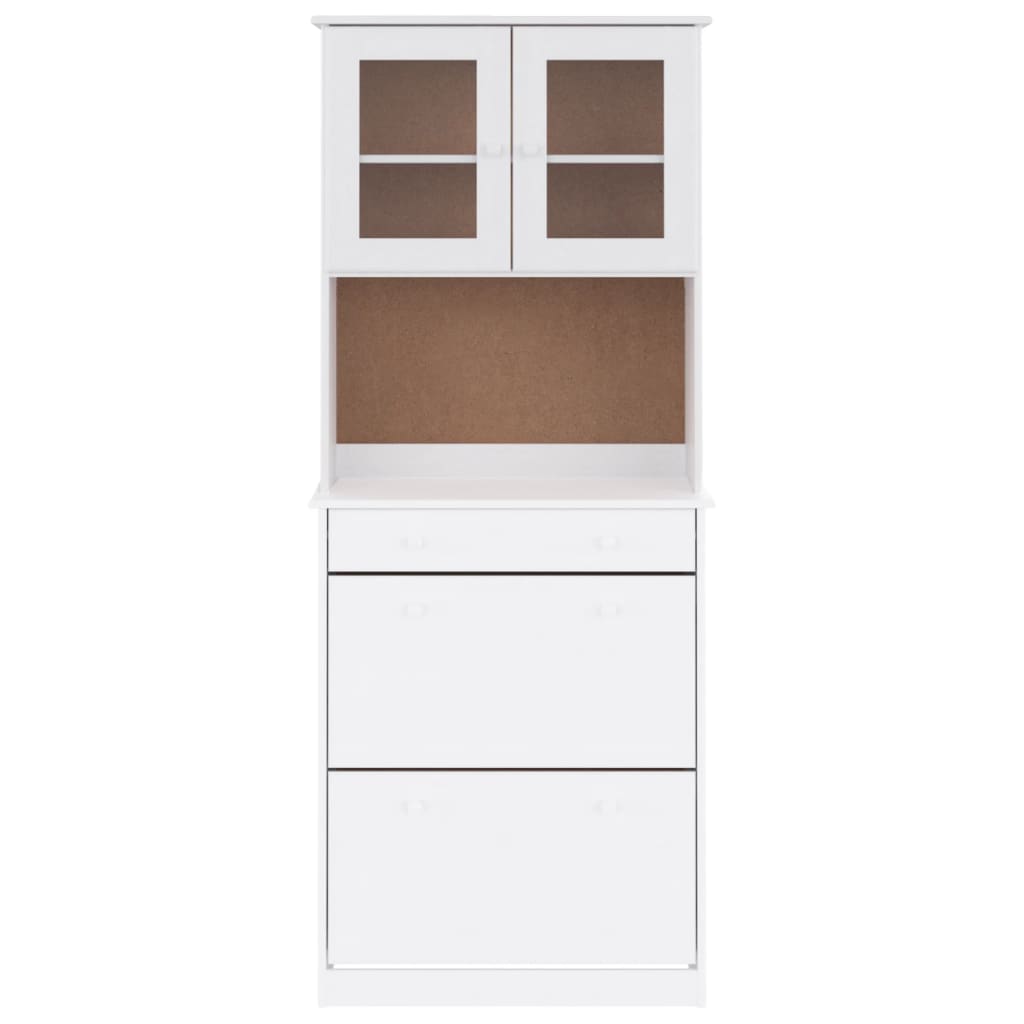 Highboard ALTA hvit 77x35x188 cm heltre furu