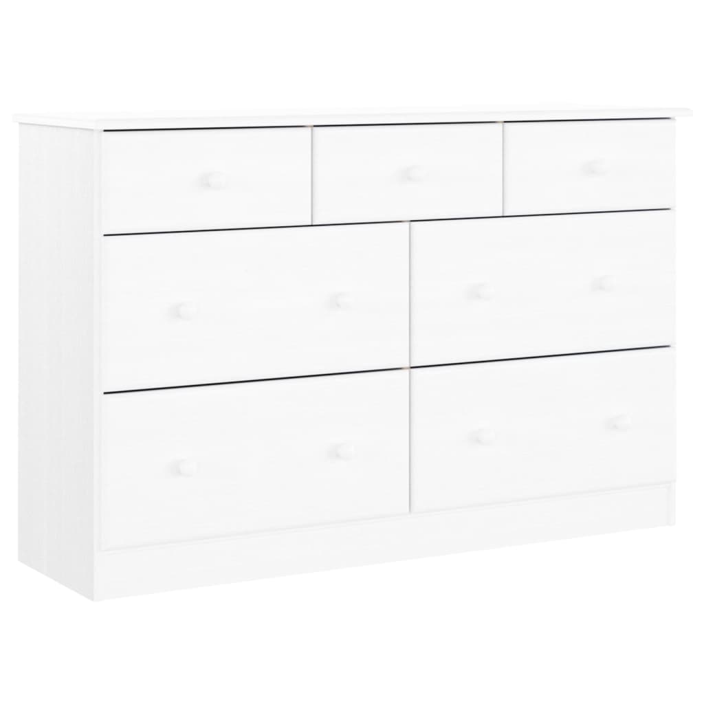 Kommode ALTA hvit 112x35x73 cm heltre furu