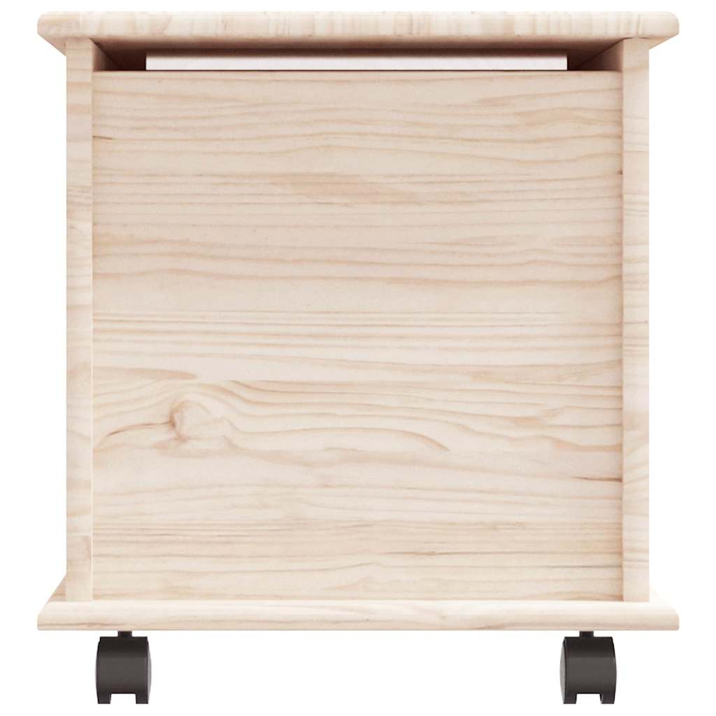 Oppbevaringskiste med hjul ALTA 73x39,5x43 cm heltre furu