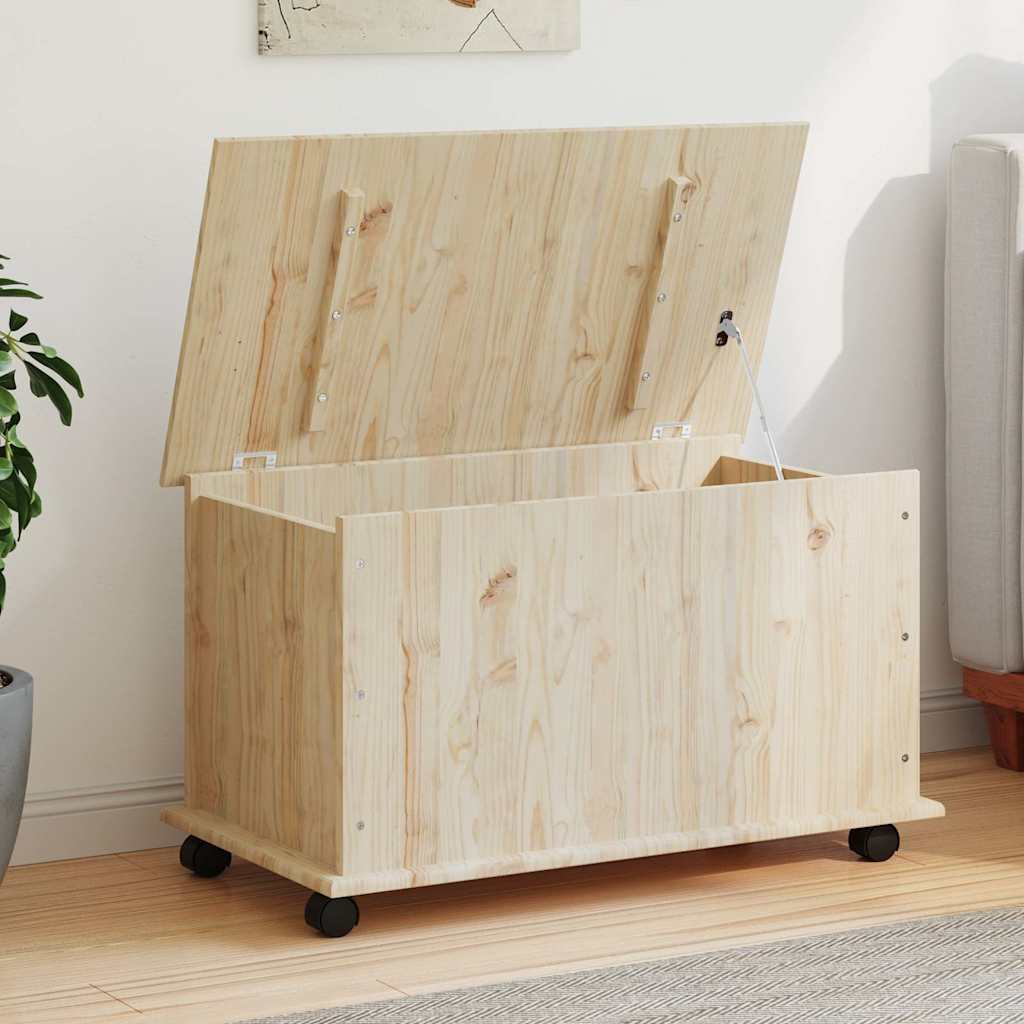 Oppbevaringskiste med hjul ALTA 73x39,5x43 cm heltre furu