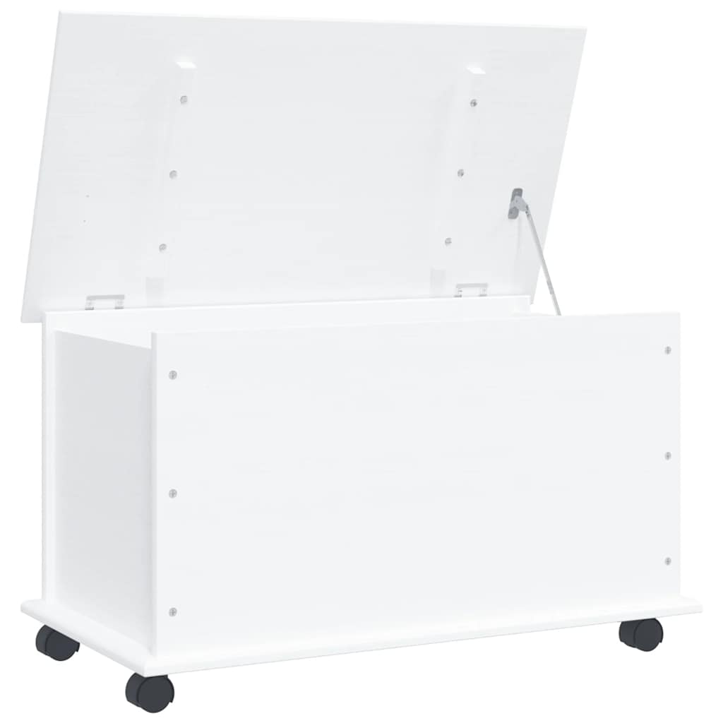 Oppbevaringskiste med hjul ALTA hvit 73x39,5x43 cm heltre furu