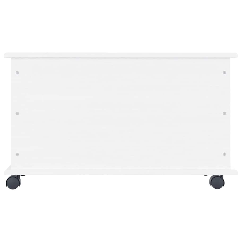 Oppbevaringskiste med hjul ALTA hvit 73x39,5x43 cm heltre furu