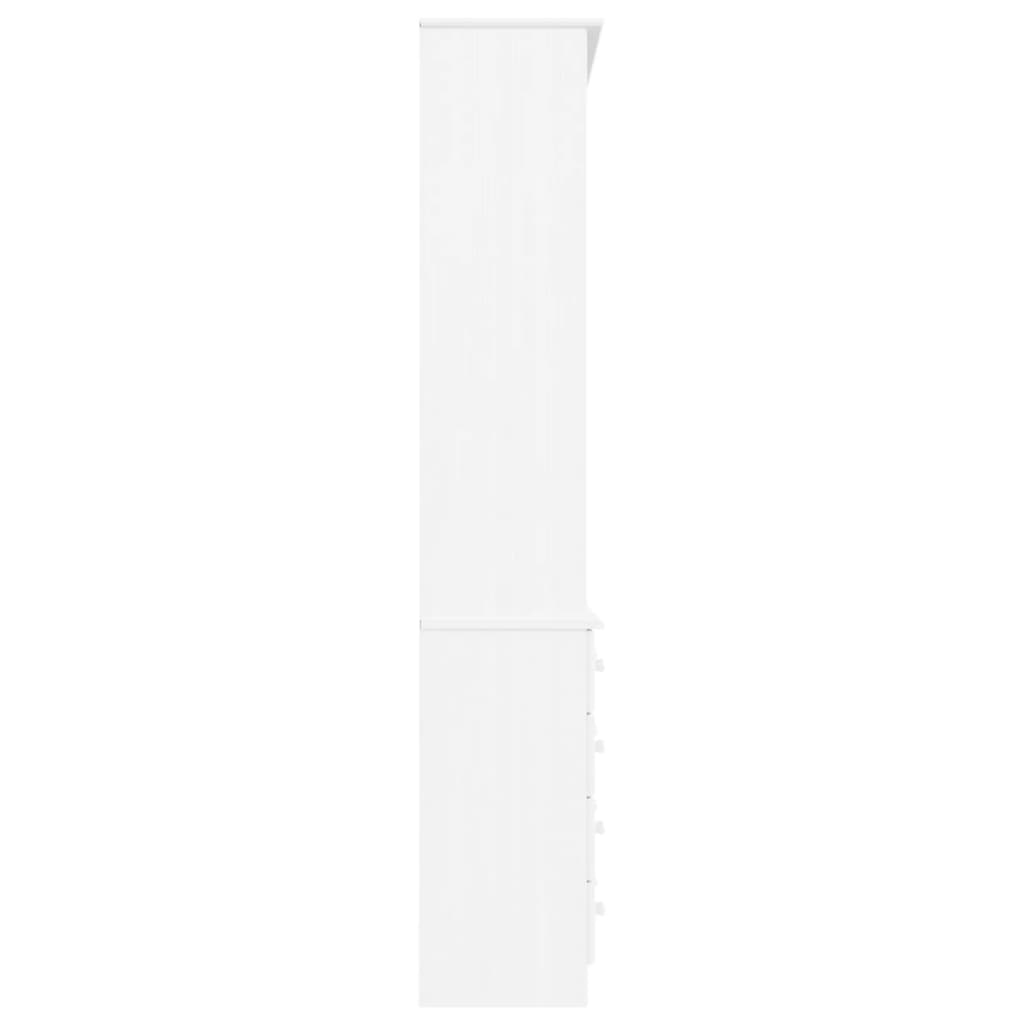 Bokhylle med skuffer ALTA hvit 77x35x186,5 cm heltre furu