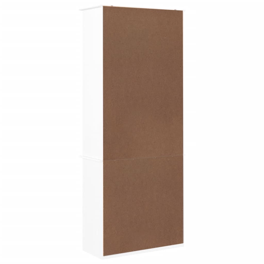 Bokhylle med skuffer ALTA hvit 77x35x186,5 cm heltre furu