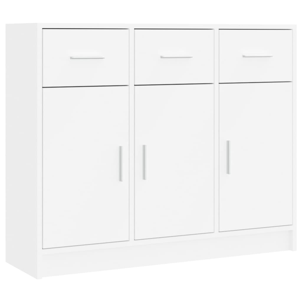 Skjenk hvit 91x28x75 cm konstruert tre