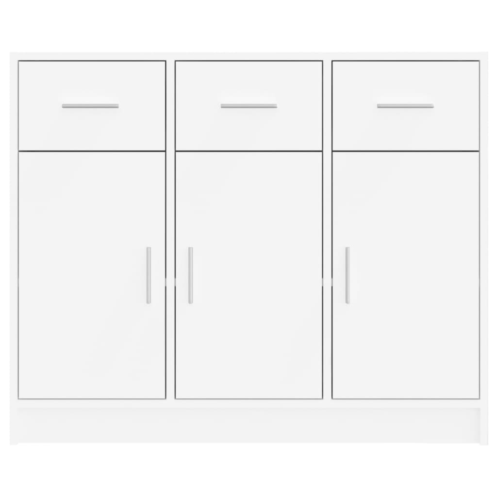 Skjenk hvit 91x28x75 cm konstruert tre