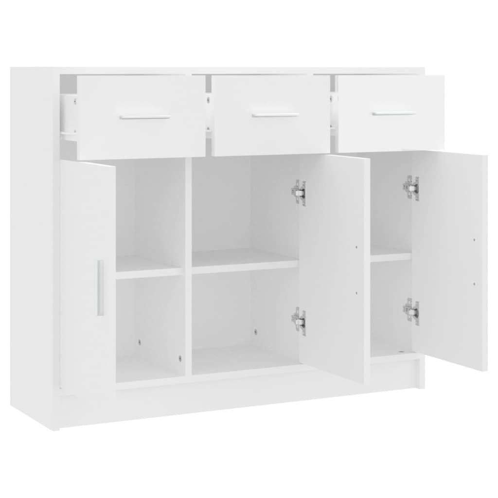 Skjenk hvit 91x28x75 cm konstruert tre