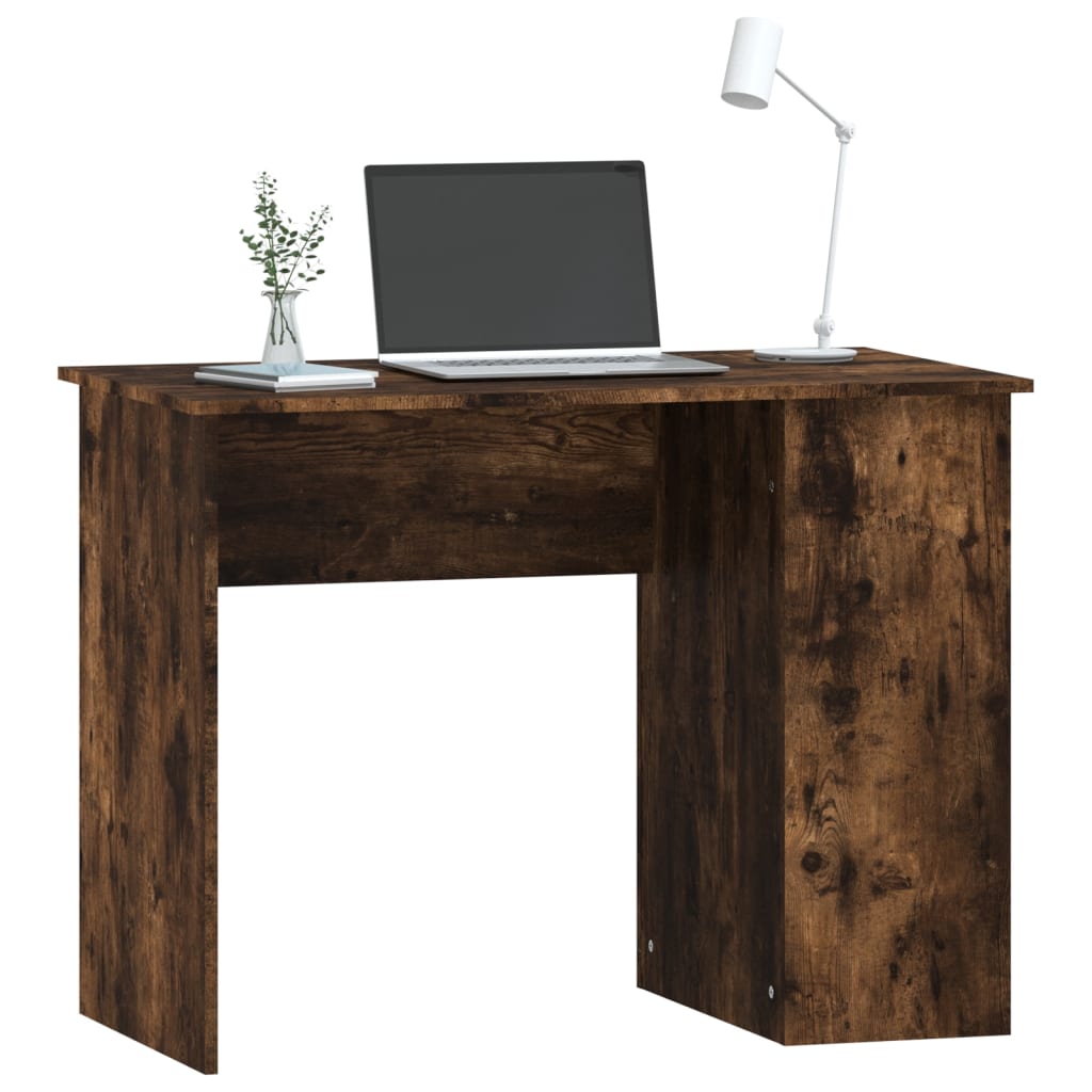 Skrivebord røkt eik 100x55x75 cm konstruert tre