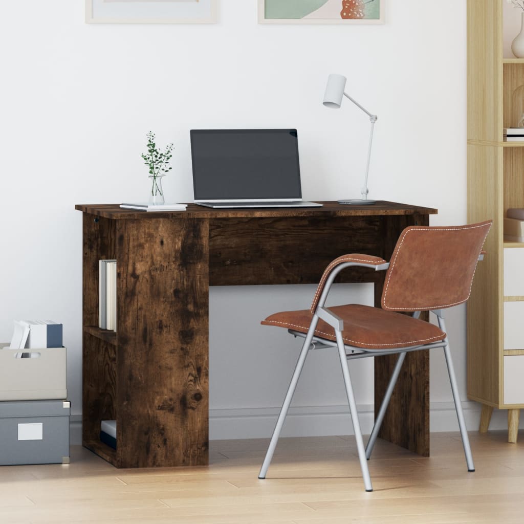 Skrivebord røkt eik 100x55x75 cm konstruert tre