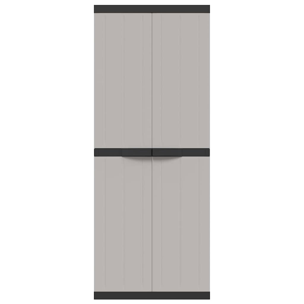 Oppbevaringsskap for hage grå og svart 65x37x165 cm PP vidaXL