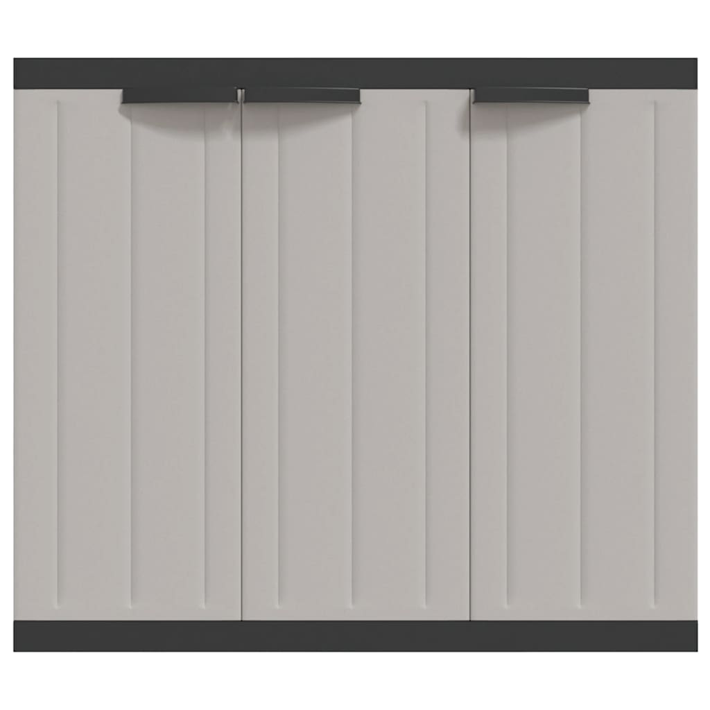 Oppbevaringsskap for hage grå og svart 97x37x85 cm PP