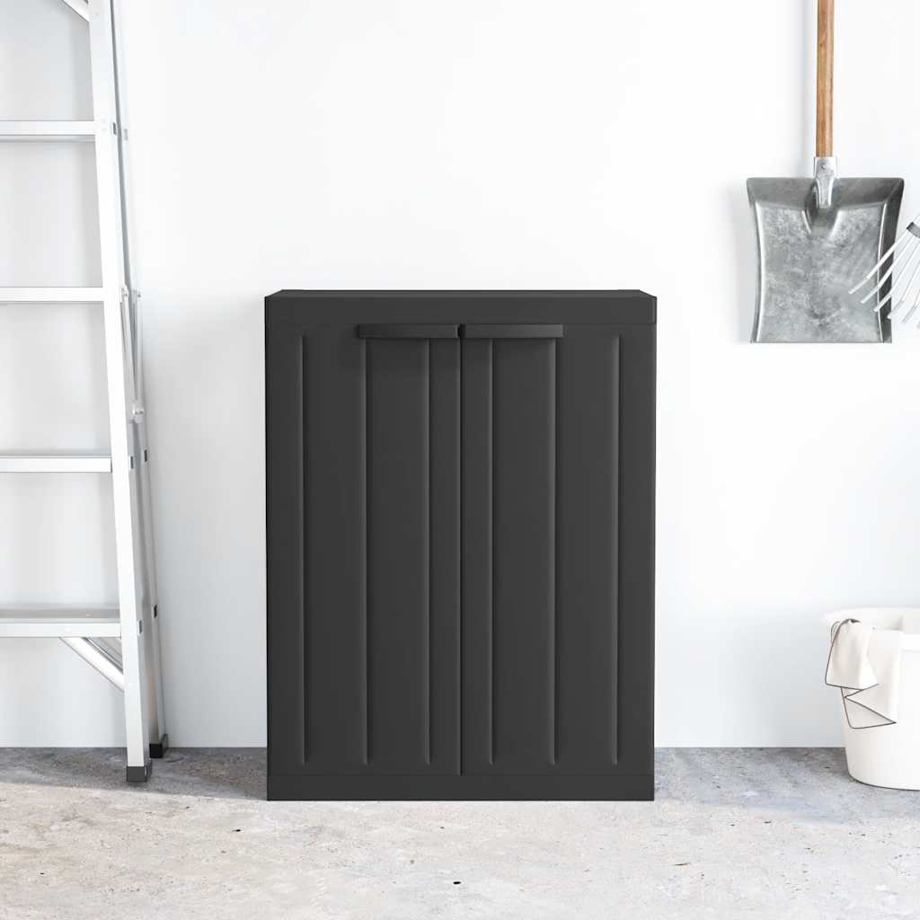 Oppbevaringsskap for hage svart 65x37x85 cm PP vidaXL