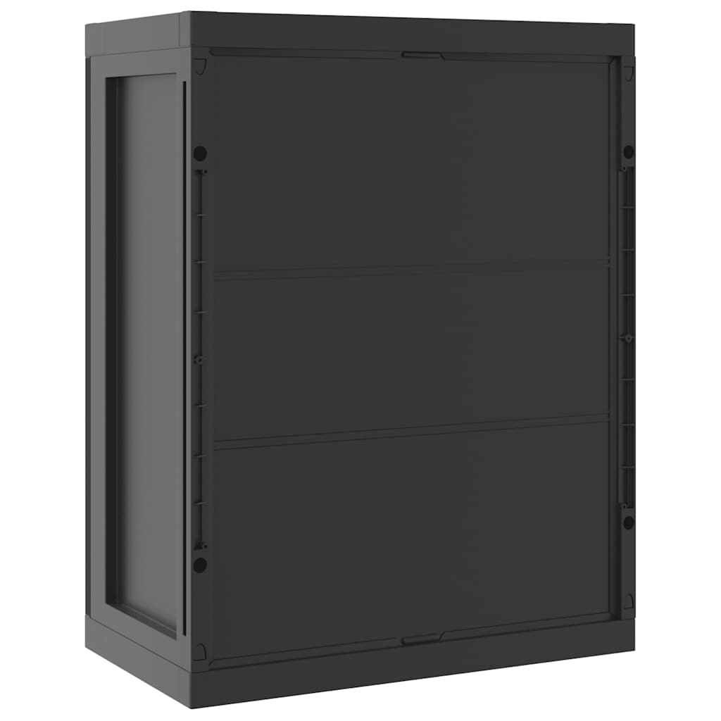 Oppbevaringsskap for hage svart 65x37x85 cm PP vidaXL