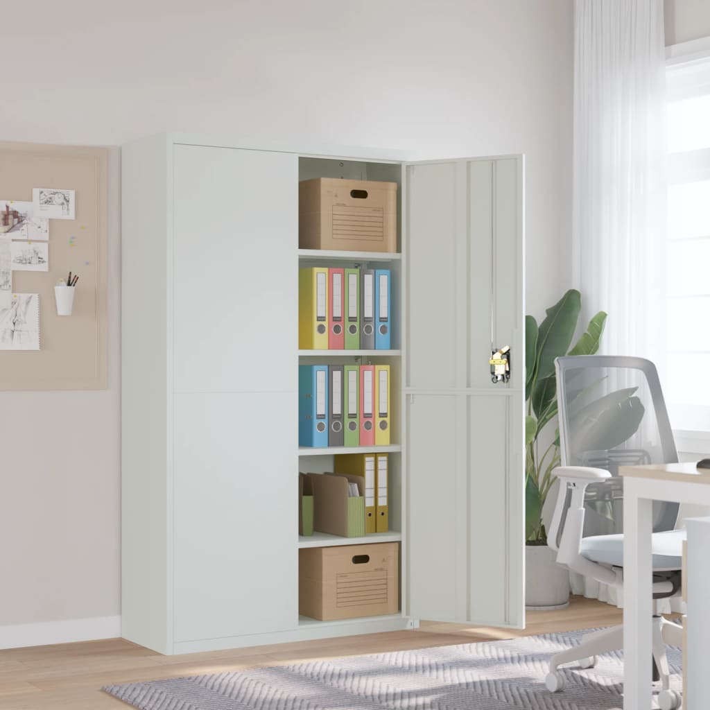 Arkivskap lysegrå 105x40x180 cm stål vidaXL