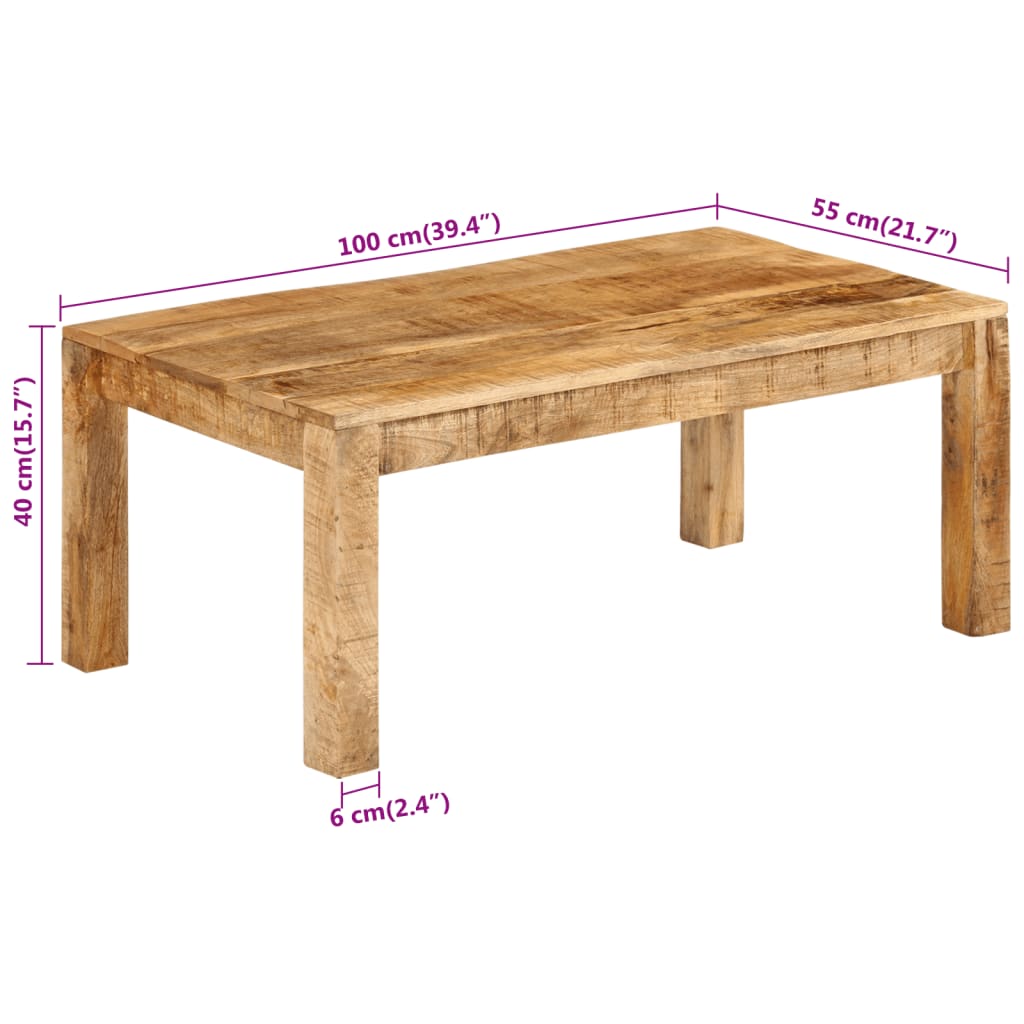 Salongbord 100x55x40 cm heltre mango