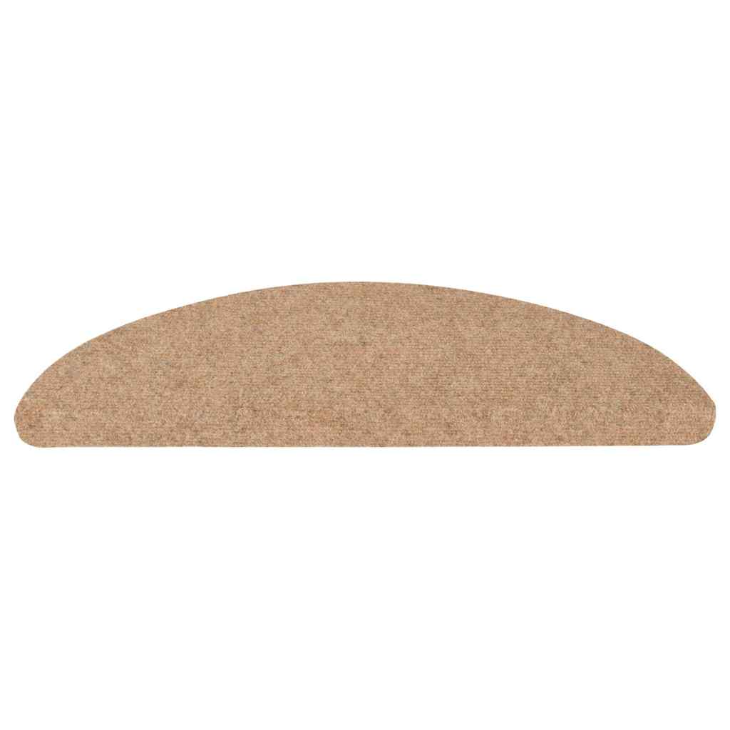 Selvklebende trappematter 10 stk beige 56x17x3 cm