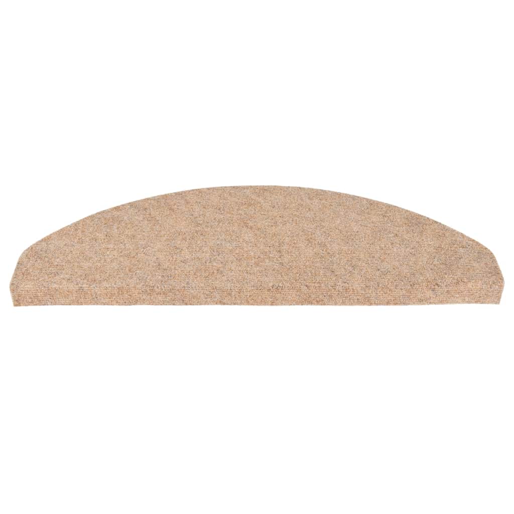 Selvklebende trappematter 10 stk beige 65x22,5x3,5 cm