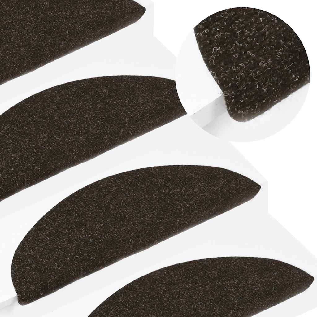 Selvklebende trappematter 10 stk antrasitt 56x17x3 cm