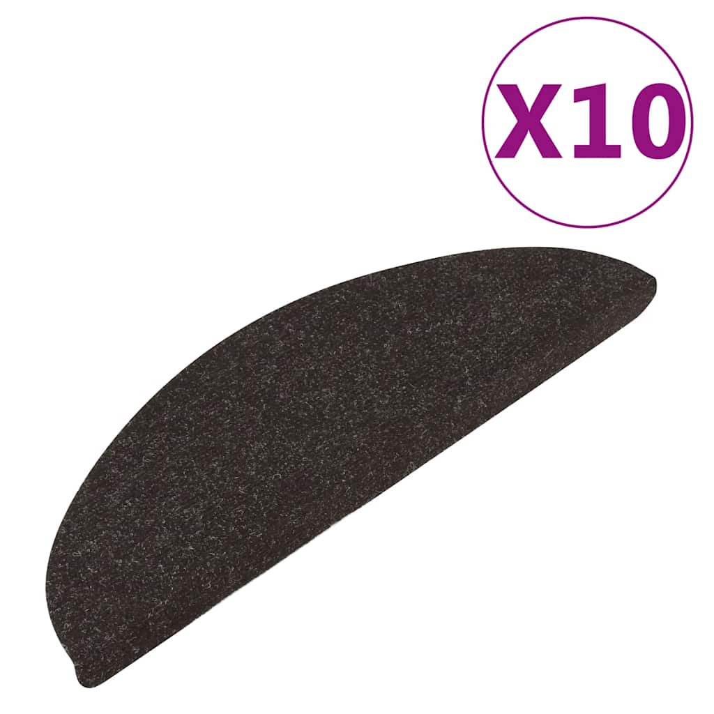 Selvklebende trappematter 10 stk svart 56x17x3 cm