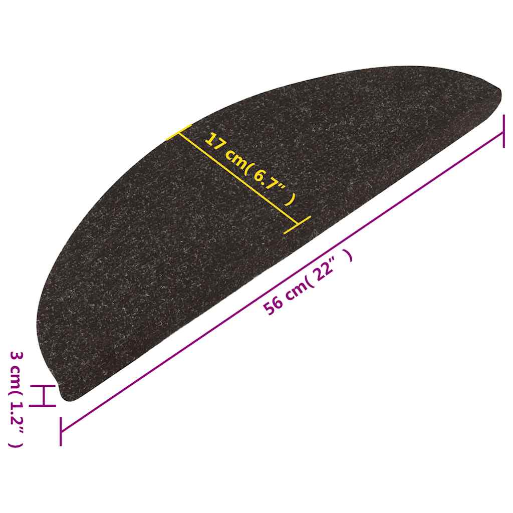 Selvklebende trappematter 10 stk svart 56x17x3 cm