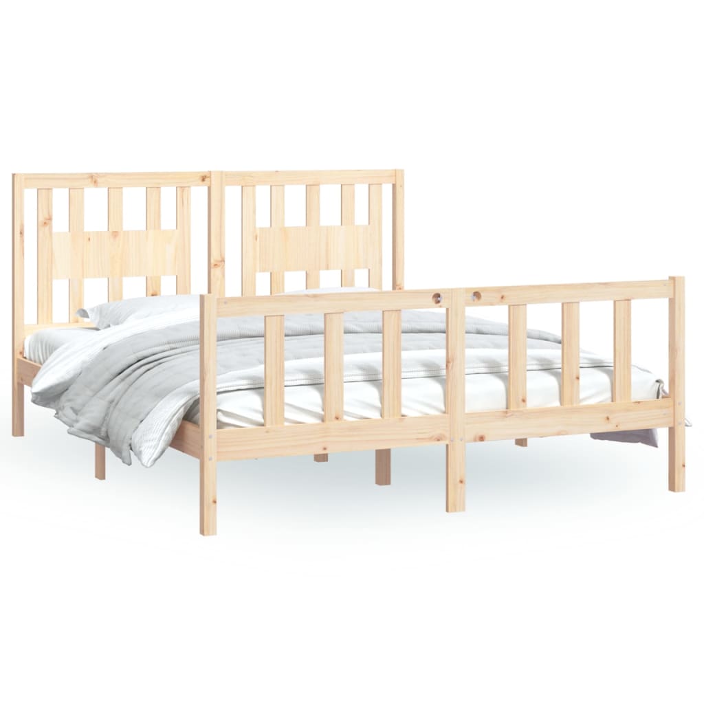 Sengeramme med hodegavl heltre furu 160x200 cm