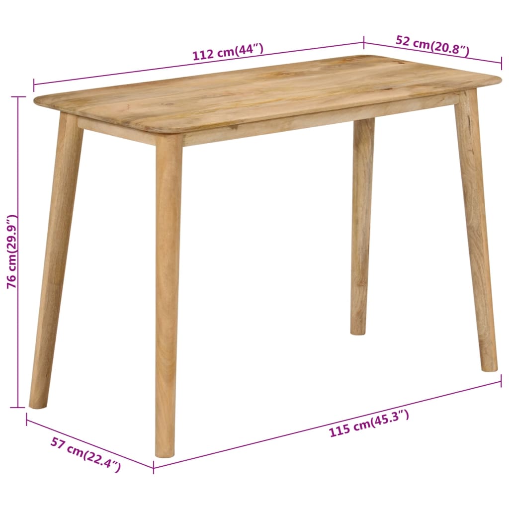 Spisebord 112x52x76 cm heltre mango
