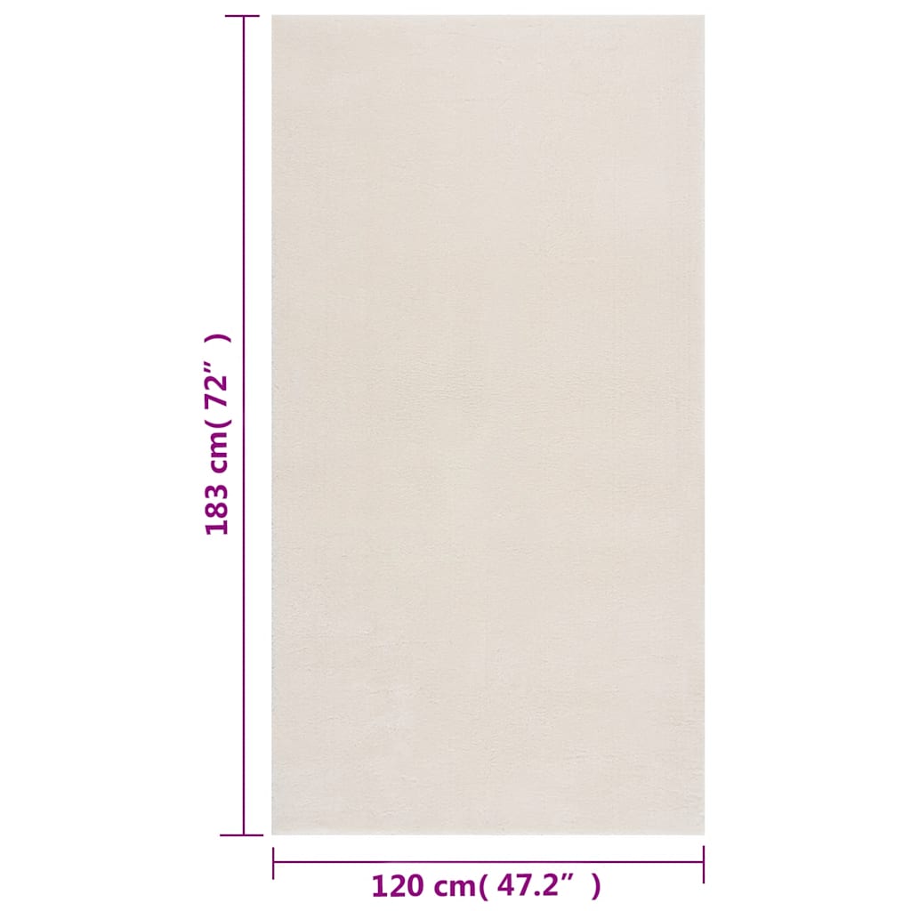 Shaggy-teppe kremhvit 120x183 cm polyester