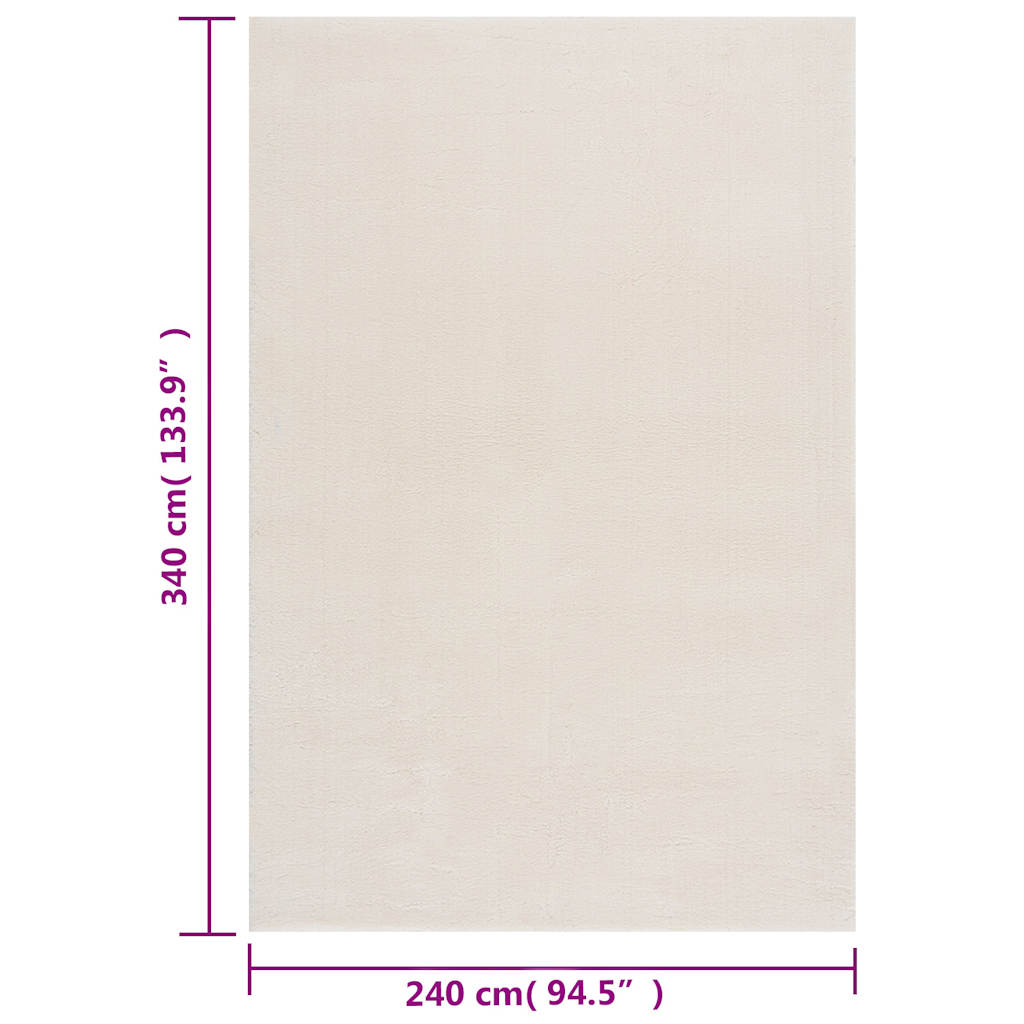 Shaggy-teppe kremhvit 240x340 cm polyester