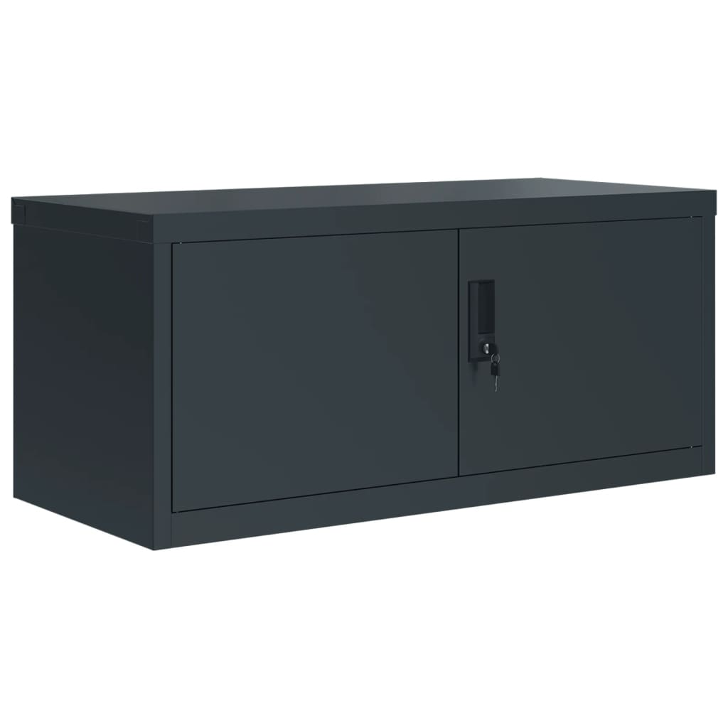 Arkivskap antrasitt 90x40x110 cm stål vidaXL