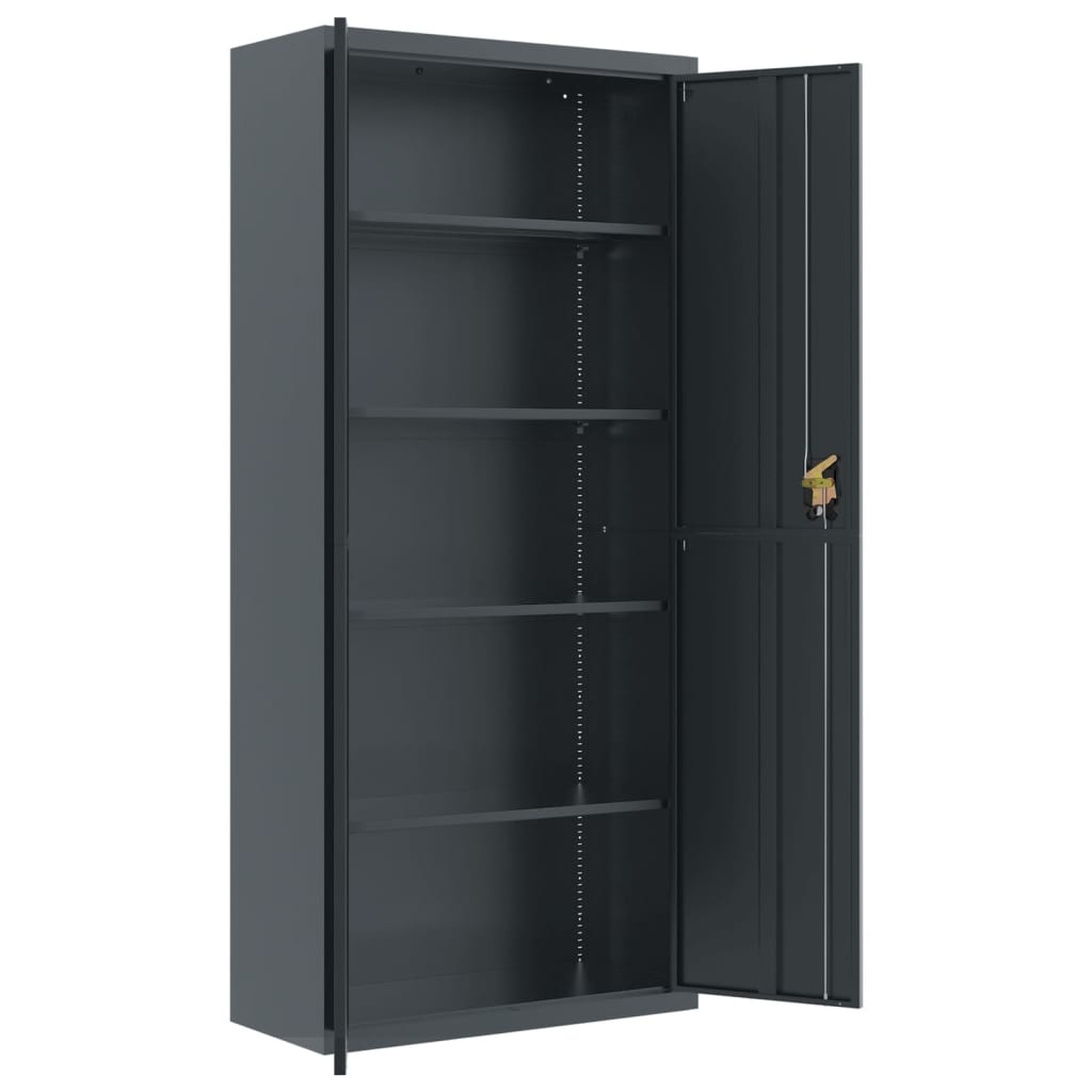 Arkivskap antrasitt 90x40x240 cm stål vidaXL