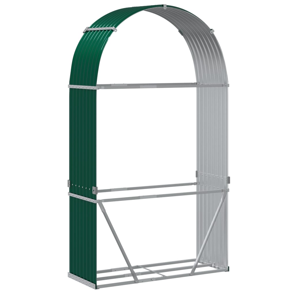 Vedholder grønn 120x45x210 cm galvanisert stål