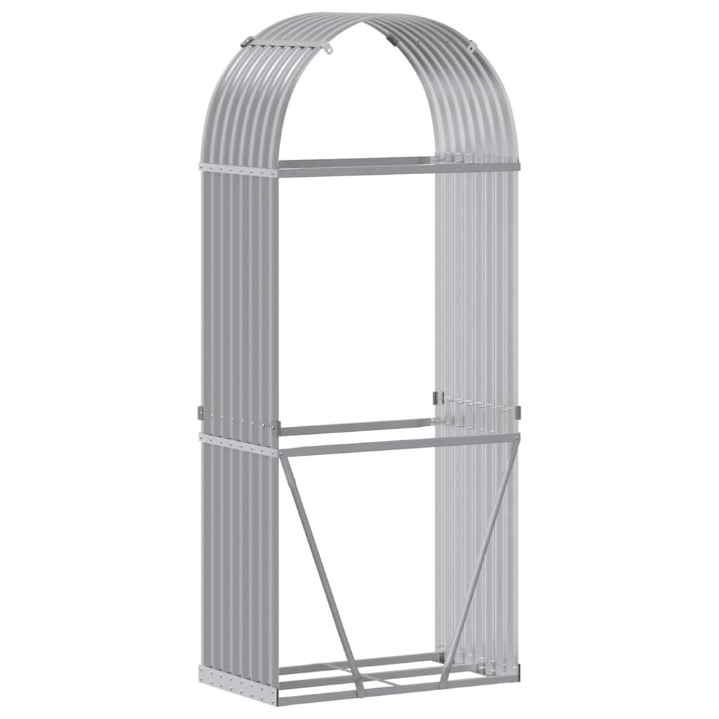 Vedholder lysegrå 80x45x190 cm galvanisert stål