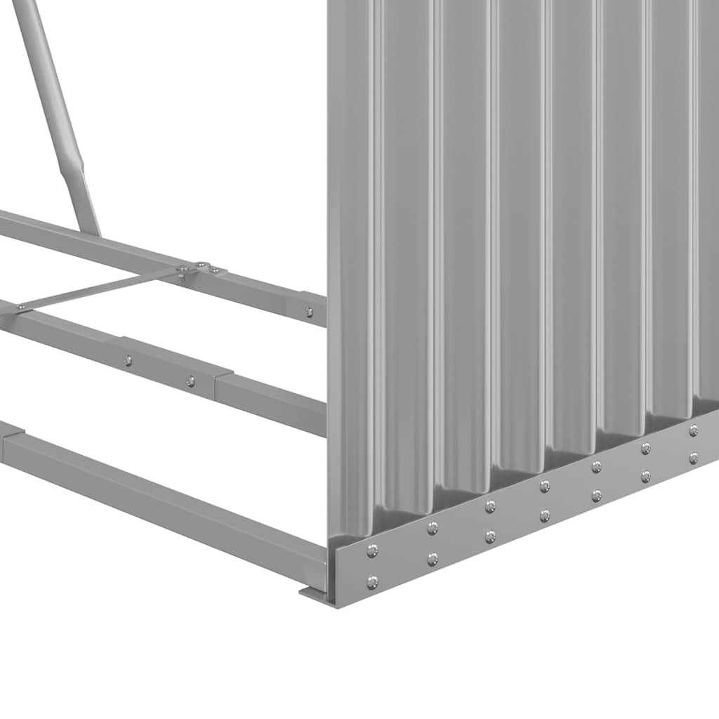 Vedholder lysegrå 120x45x140 cm galvanisert stål